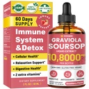 Graviola Soursop Broşürü Sıvı - Soursop Bitters Sıvı, Destek Immune, Relax, Liver ve Sleep, Sugar & Alkol-Free, Highly Absorbable Formula, Strawberry Flavor, 2 Fl Oz