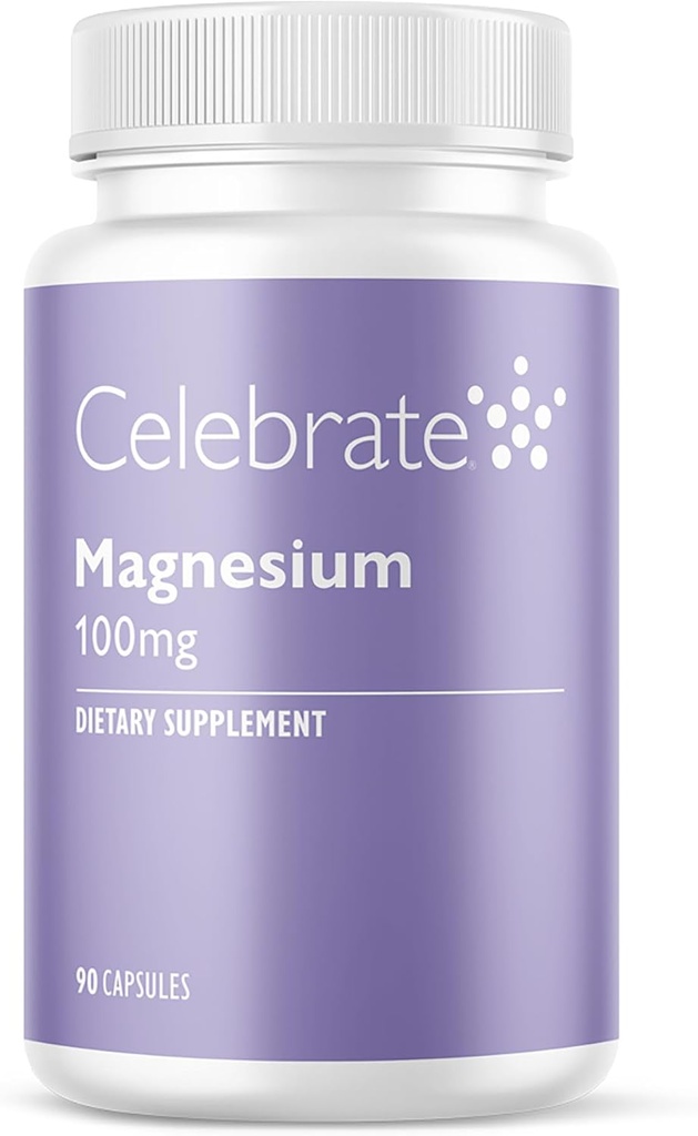 Vitamin Magnezyum - 100 mg Chelated Capsules for Sleep Support and Muscle Cramp Defense, Vegan ve Gluten Free, 90 Count