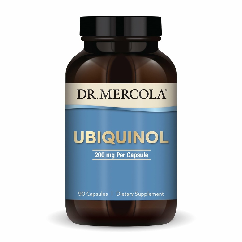 Dr. Mercola Ubiquinol, 90 Hizmet (90 Capsules), 200 mg Per Capsule, Diyetsel Supplement, Destekler Enerji Üretimi, Non-GMOMO