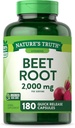 Nature's Truth Beet Root Capsules | 2,000 mg | 180 Count | Non-GMO ve Gluten Free Supplement