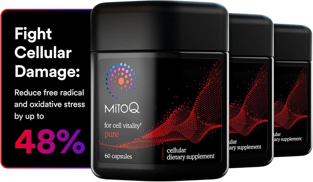 MitoQ Pure Advanced Mitochondria Supplement Superior Bioavailability to CoQ10 | Sağlıklı Aging, Metabolism, Heart Health, Strength & Mobility