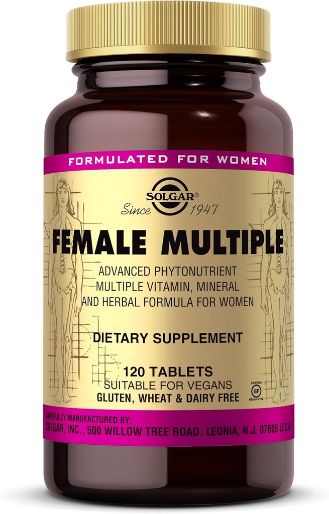 Solgar Kadın Multivitamin, Mineral & Herbal Formula for Women - Advanced Phytonutrient - Vegan, Gluten Free, Dairy Free, Kosher - 40 Hizmet