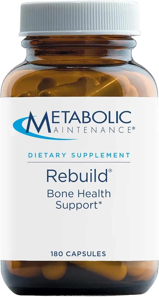 Metabolik Bakım Rebuild - Bone Health Support Supplement withuba, Vitamins D + K2, çinko, Magnezyum Citrate + Trace Minerals, No Fillers (180 Capsules)