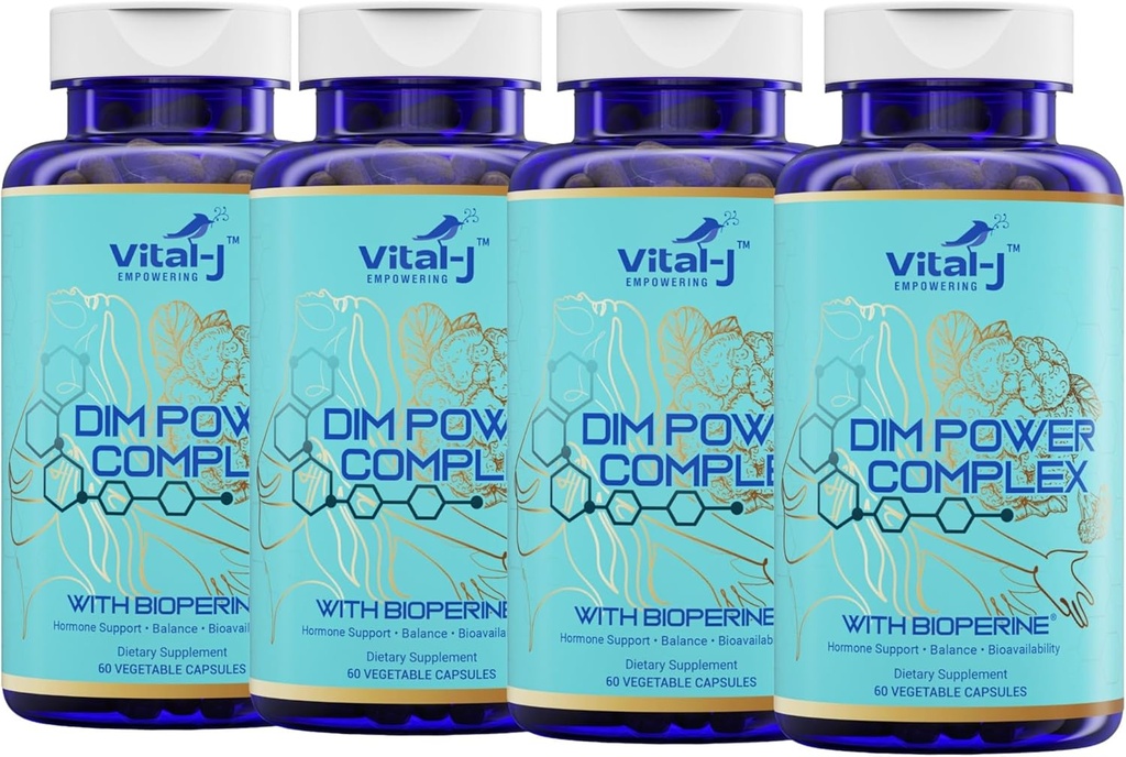 4-in-1 DIM Potent Kompleksi 300 mg - Estrogen Dengesi ve Metabolism, Enerji & Menopause Support Supplement with Bioperine (x4), tüberküloz ve Broccoli Ekstraksiyon - Kadınlar ve Erkekler için 120 Hizmet