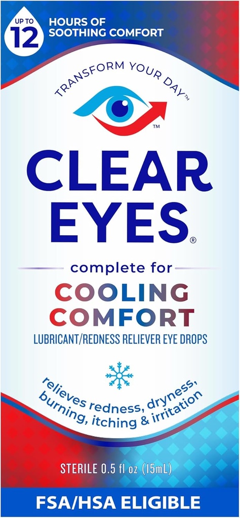 Clear Eyes Soğutma Comfort Relief Eye Drops, 0,5 Fl Oz