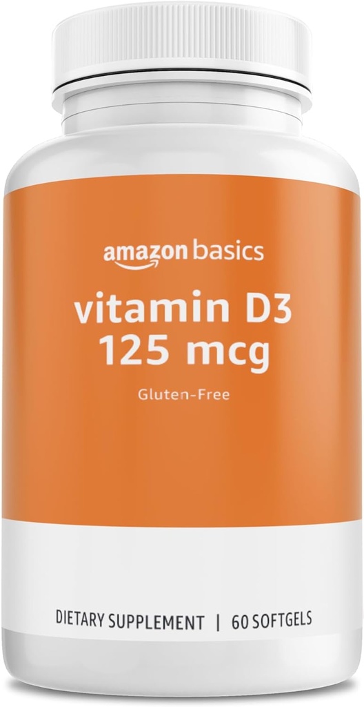 Temeller - Vitamin D3, 125 mcg, 60 Softgels (1 hizmet başına), Gluten Free