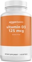 Temeller - Vitamin D3, 125 mcg, 60 Softgels (1 hizmet başına), Gluten Free