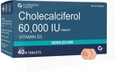 Vitamin D3 60000 IU - Chewable Cholecalciferol Vitamin D Supplement for Women & Men - 40 Tablets
