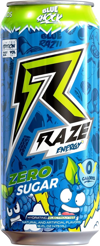 Repp Sports Raze Energy Ποτά κουτάκια (μπλε σοκ)