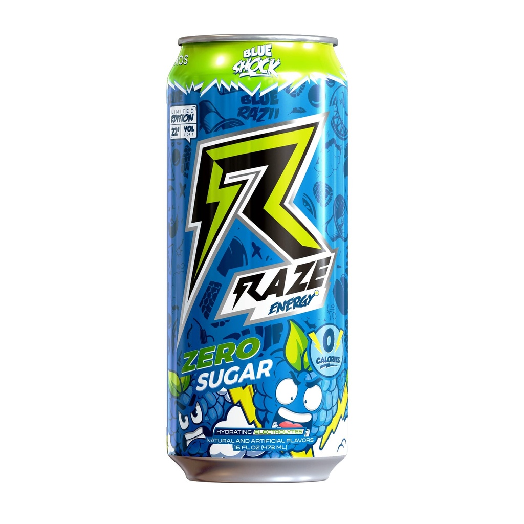 Repp Sports Raze Energy Ποτά κουτάκια (μπλε σοκ)