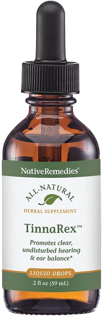Yerli Remedies TinnaRex - All Natural Herbal Supplement Clear ve Undisturbed İşitmeyi Destekler - Ear Structures, Sound Conduction and Conornce - 59 mL