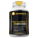 Soy Lecithin Capsules 1200 mg (Bir Gün, 100 Softgels) Immune Support Supplement Rich in Phoslipids Supports Metabolism, Brain & Heart Health & Cell Functions Made in the USA Non-GMO by Neonutrix