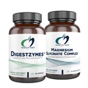 Σχέδια για την υγεία Glycinate Magnesium Complex (60 κάψουλες) & Digestzymes (60 κάψουλες) Bundle - Digestive Enzymes for Occasional Gas & Bloating with High Abvorces Magnesium Supplement