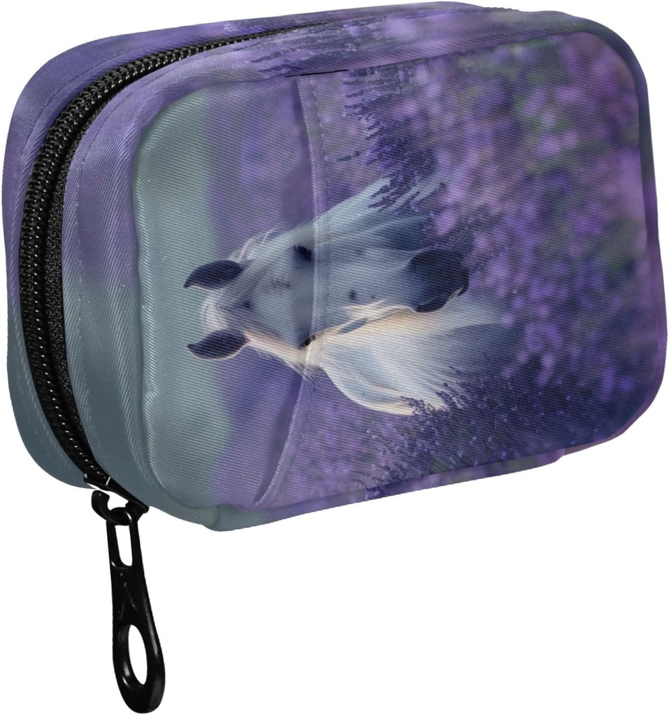 Lavender Flower Field Pill Organizer ve Storage Weekly with lips, Reforce Pill Box Portable Medicine Organizer for Vitamin Fish Oil Supplement