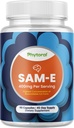 Pure SAM E Supplement 400 mg - Nootropic SAM E 400mg Per Memory & Brain Support, Joint & Liver Health - Natural S-adenosylmethionine for Mood Balance - 90 Capsules