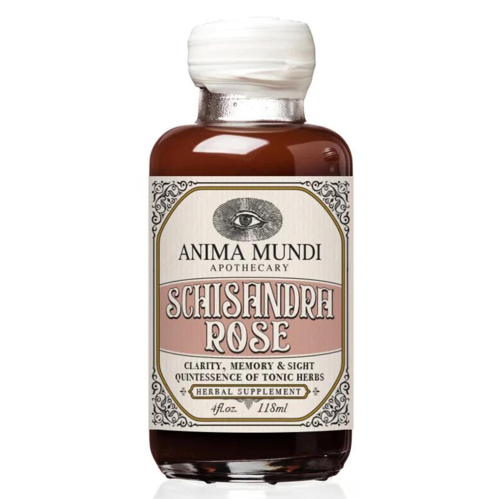Anima Mundi Αποθετήριο Schisandra Rose Elixir - Liquid Schisandra Berry Adaptogen συμπλήρωμα με Wildcraft Rose Πέταλα για το συκώτι και το νεφρό Υποστήριξη - Anima Mundi Συμπληρώματα ομορφιάς (4oz / 120ml)