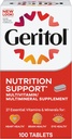 Geritol, Multivitamin Supplement, Περιέχει B- Βιταμίνες, Αντιοξειδωτικά, Βιταμίνες C, E & D και Σιδήρου, 26 Ουσιώδεις Βιταμίνες και Ορυκτά, Χωρίς Γλουτένη, Μη ΓΤΟ, Χωρίς Τεχνητά Γλυκαντικά, 100 δισκία