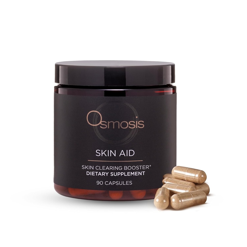 OSMOSIS Skin Aid Daily Supplement, Microbiome ve Immunity Support, Vitamin A, Acne ve Blemish Prone Skin için, 90 Count