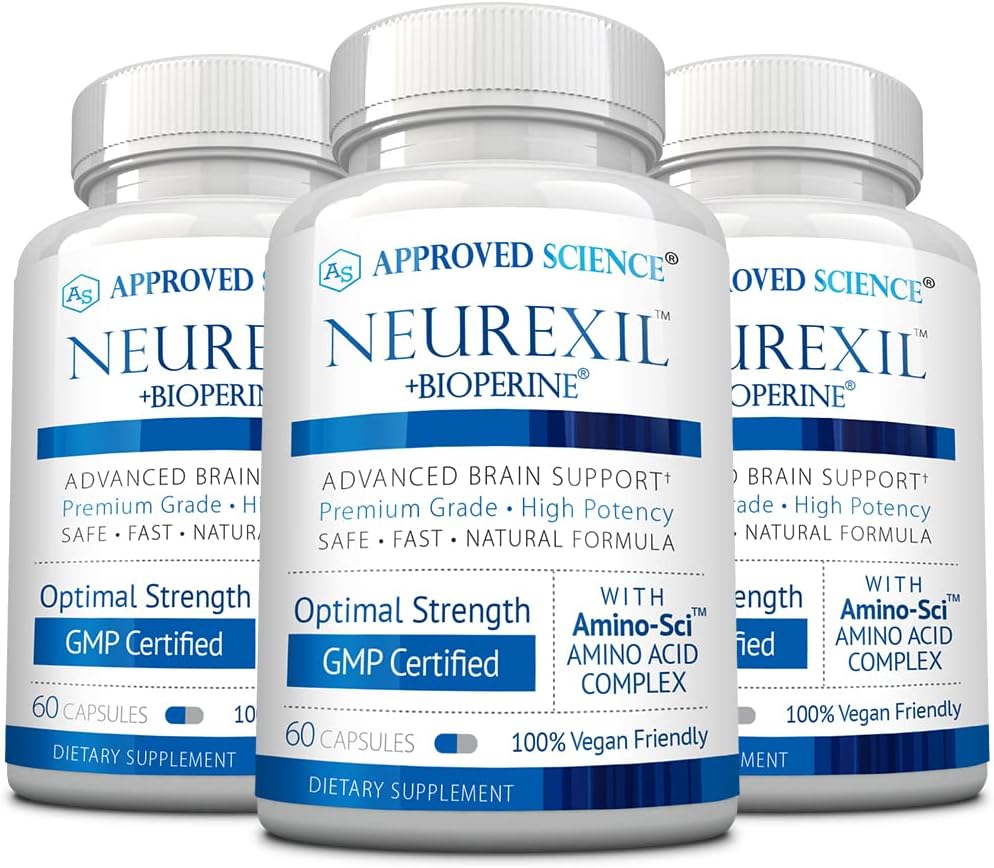 Onaylanmış Bilim Neurexil - DMAE ile Doğal Nootropic Destek - Beyin Fonksiyonu, Sharpen Clarity, Boost Memory - L-Tyrosine, Ginkgo Biloba, Huperzine A, BioPerine - 3 Ay Supply