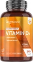 WeightWorld Vegan Vitamin D3 5000 IU - Sourced from Wild Harvested Lichen - Vitamin D Supplement from Bioavailable Cholecalciferol - 240 Vitamin D3 Tablets - Gluten-Free & Allergen-Free