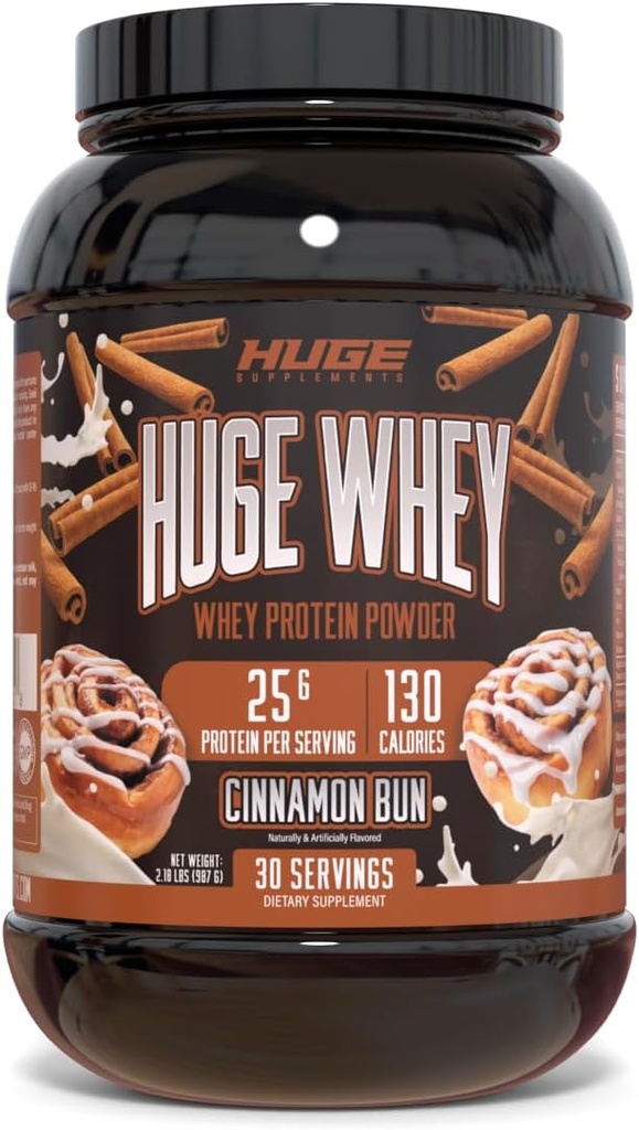 Büyük Whey, Kas Kazanması için Protein Tozu, 25g Protein, 12g EAAs, Destekler Kas Büyüme, Performans ve Kurtarma (Cinnamon Bun, 30 Hizmet)