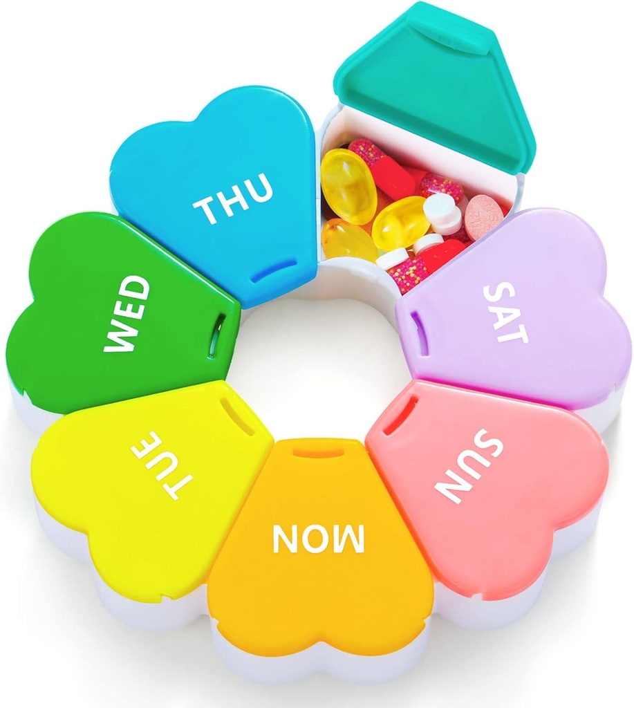 Haftalık Pill Organizer, Pill Box 7 Gün, OAAO Büyük Kapasite Pill Konteynerleri Çiçek Portresi Pills Vitamin Balık Yağ Tıp Supplements Organizer