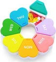 Haftalık Pill Organizer, Pill Box 7 Gün, OAAO Büyük Kapasite Pill Konteynerleri Çiçek Portresi Pills Vitamin Balık Yağ Tıp Supplements Organizer