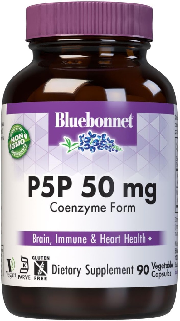 Bluebonnet Nutrition - Κυτταρικό δραστικό P-5-P 50mg - 90 κάψουλες χορτοφάγων