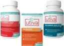 15 Sche Utiva Cranberry PACs Supplement for Urinary Tract Health 30 Vegi Capsule + Utiva Probiyotik for Gut and Urinary Tract Health 30 Gedder Health 60 Capsule + Utiva Bladder Health 60 Capsule