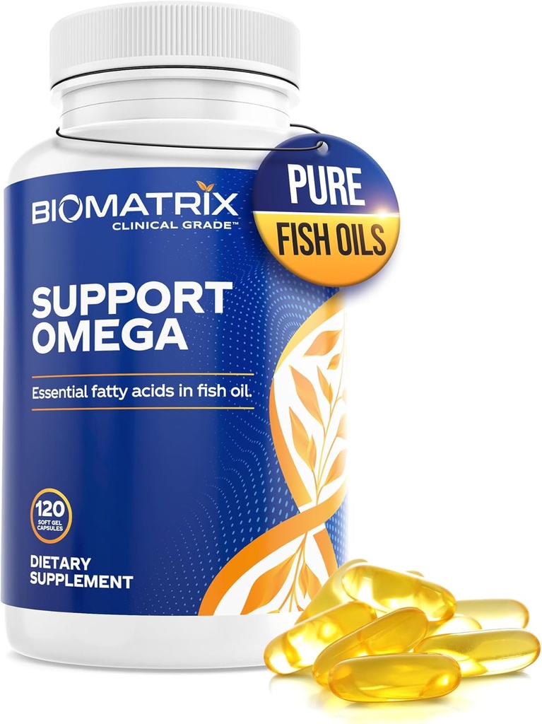 Omega (120 Gel Capsules) Omega 3 Fish Oil Supplement - Cardiovascular, Musculoskeletal Destek