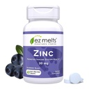 EZ Melts çinko - Immune, Digestive & Skin Health Support - Non-GMO, Vegan & Gluten-Free - Blueberry Blast - 60 Engelli Tabletler (60 Hizmetler)