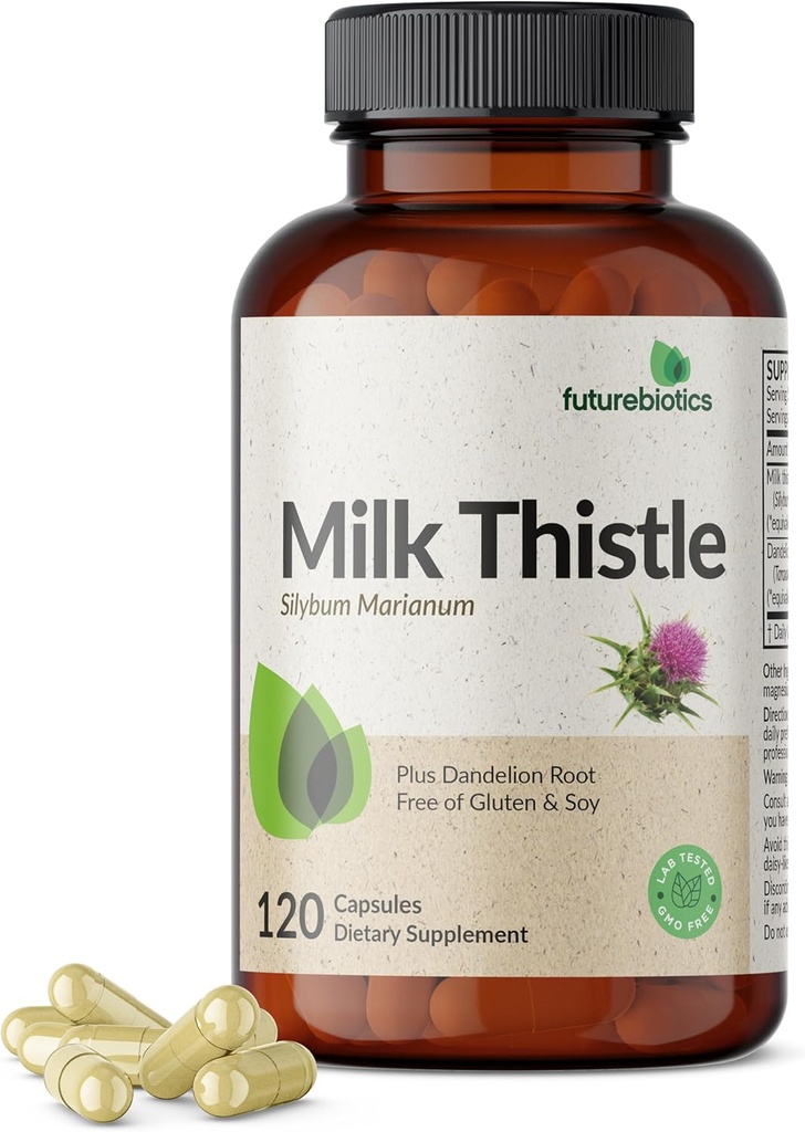 Futurebiotics Milk Thistle Silymarin Marianum & Dandelion Reoot Liver Health Support, Antioxidant Support, Detox, 120 Κάψουλες