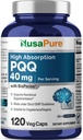 NusaPure PQQ Supplement 40 mg, 120 κάψουλες Veggie, μη ΓΤΟ, Pyrroloquinoline Quinone Disodium Salt, Bioperine