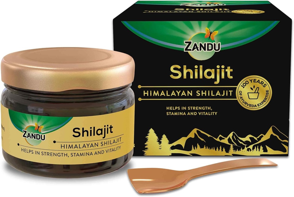 Zandu Himalaya Shilajitwear | Doğal Bitki Temel Enerji, Güçlü ve Fiziksel Performans | Aktif Yaşam Tarzı ve Yaşama Destek | 0.71 Oz (20g)