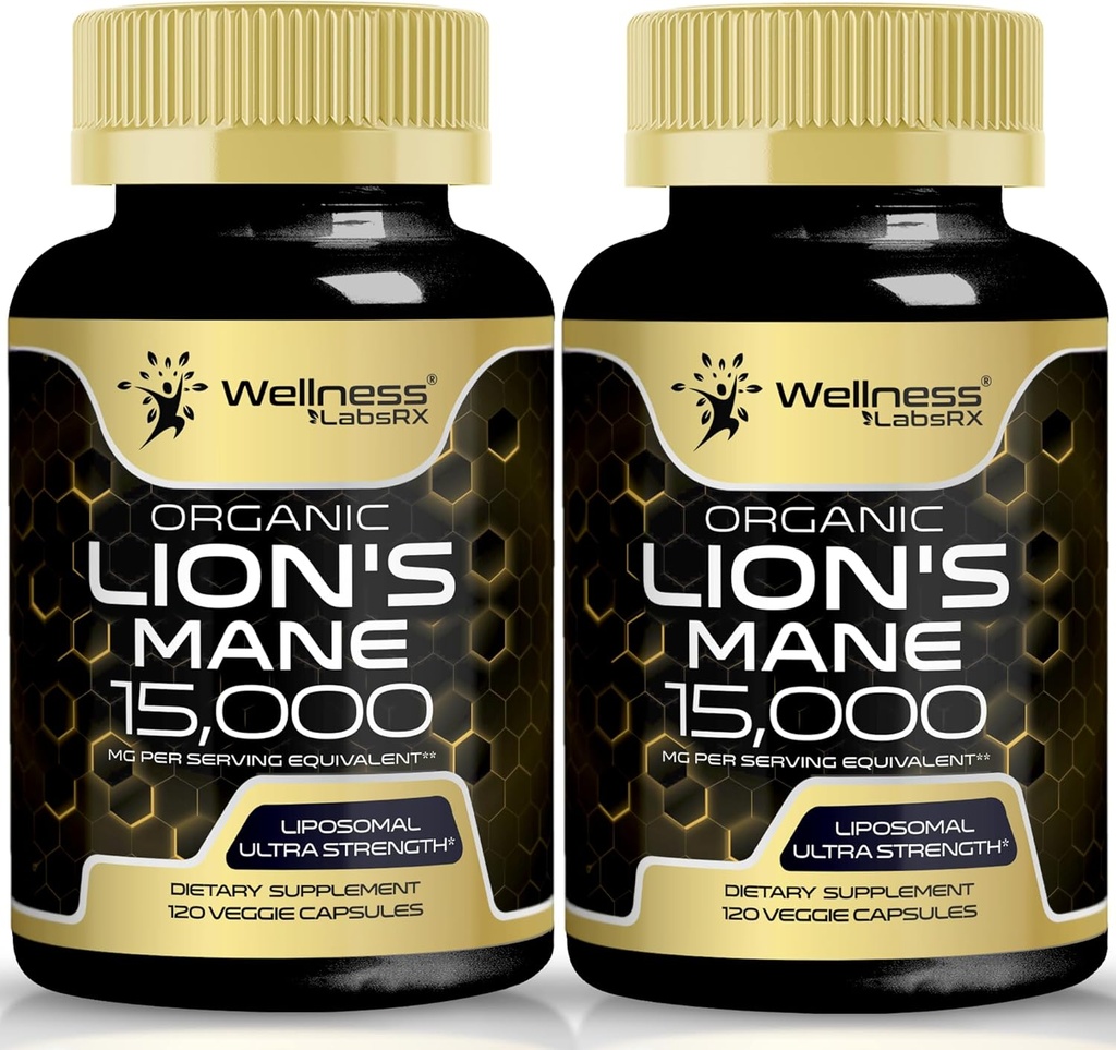 Lions Mane Supplement Capsules - 120 Kont - Mushroom Supplement, Beyin Supplements for Memory and Focus, Lion's Mane Mushroom Capsules - Cognitive & Immune Support, Focus Supplement - 2 Pack