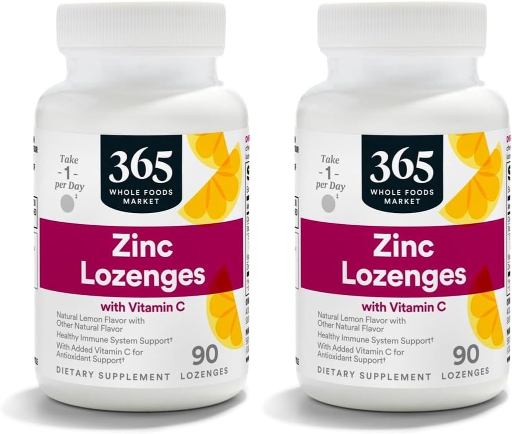 365 από το Whole Foods Market, Lounceenges Zinc Vitamin C, 90 Count (Pack of 2)