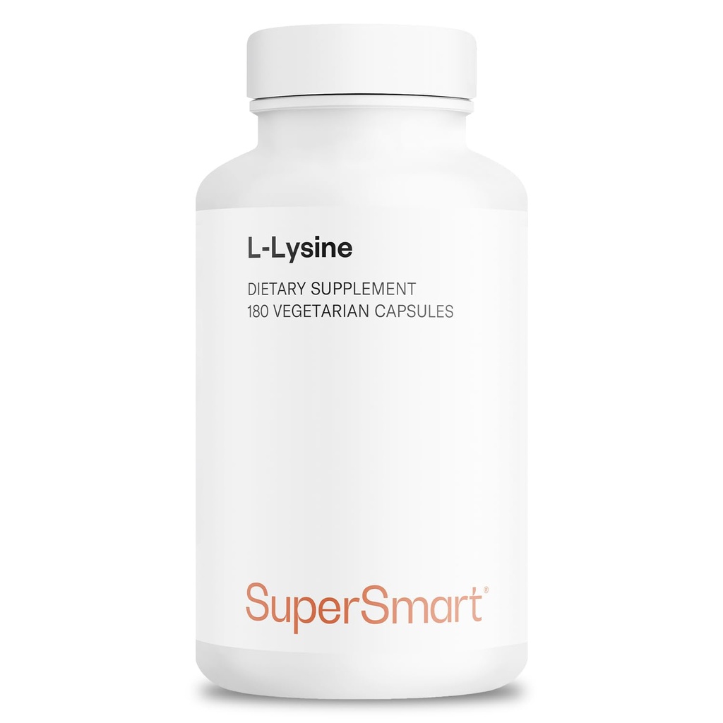 Supersmart - L-Lysine 6000 mg per Day (High Strength) - Essential Platinum Acid Lysine Supplement | Non-GMO & Gluten Free - 180 Vegetarian Capsules