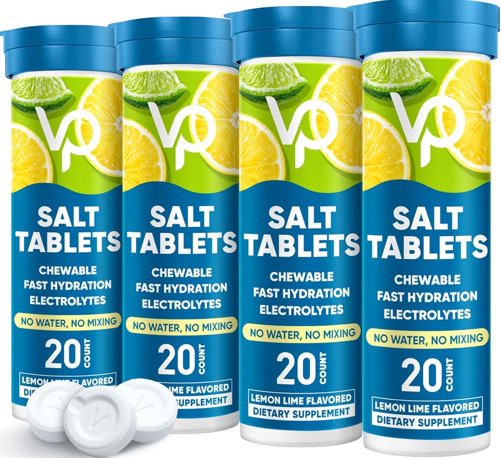 Venture Pal Chewable Electrolyte Tablets, 80 Count Fast-Dissolve Sugar-Free Stick Salt Tablets - Ποικιλία πακέτο για γρήγορη ενυδάτωση, Εξωτερική λειτουργία, Πεζοπορία, Αθλητισμός 