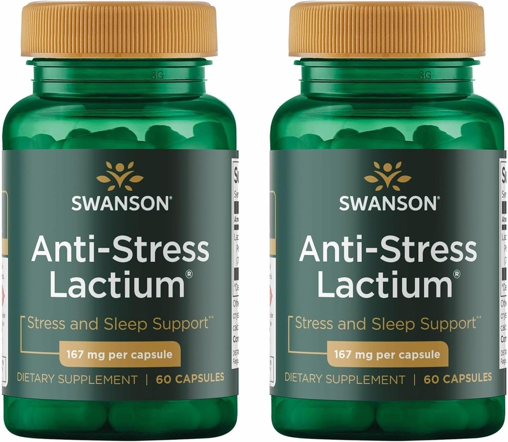 Swanson Women's Anti-Stress Formula (Lactium) - Helps Counter Stres, Rahatlama ve Uyku Desteği - (60 Capsules, 167 mg) 1 Pack (2 Pack)