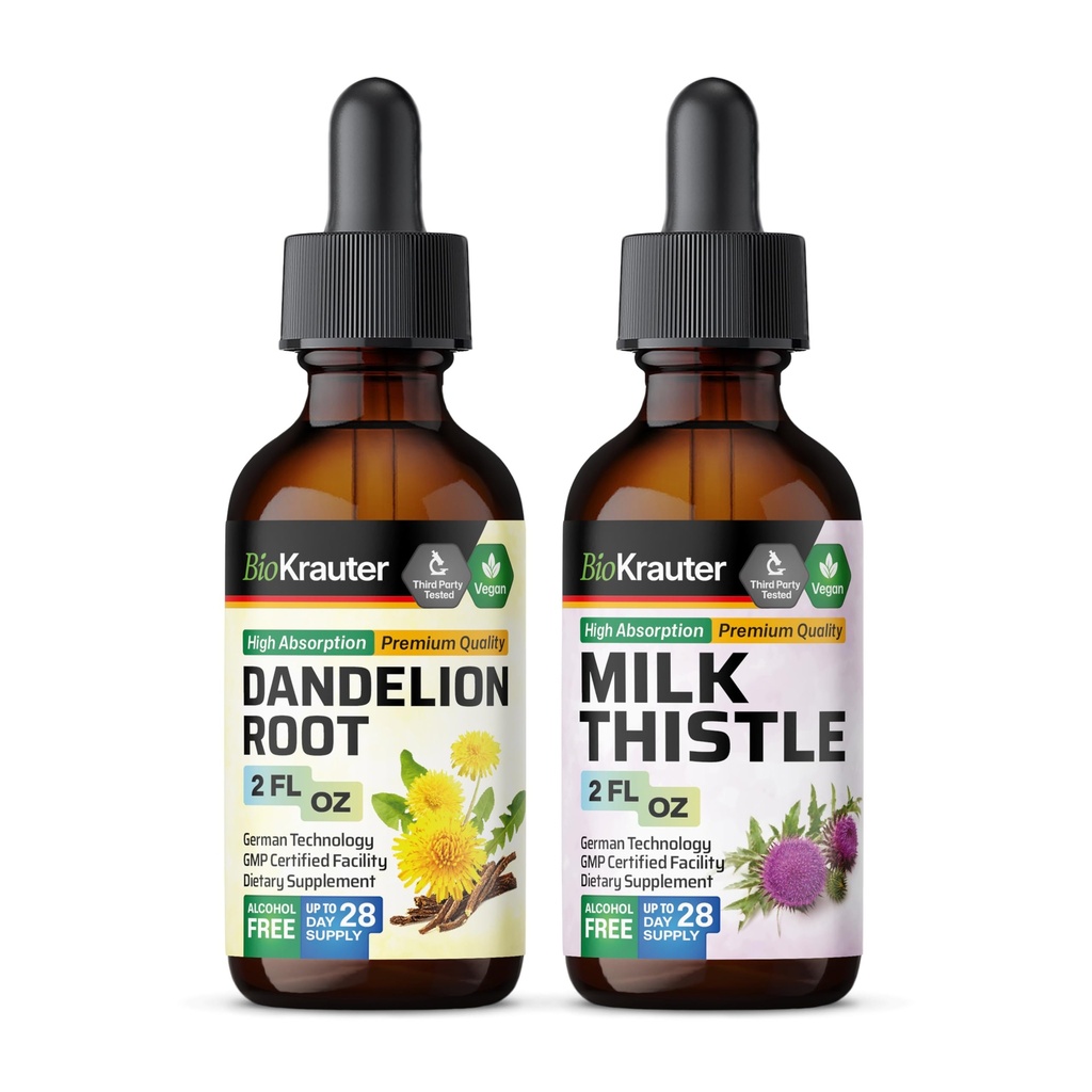BIO KRAUTER Dandelion Βάμμα 2 Fl. Oz. & Γαϊδουράγκαθο Γάλα Βάμμα 2 Fl. Oz.