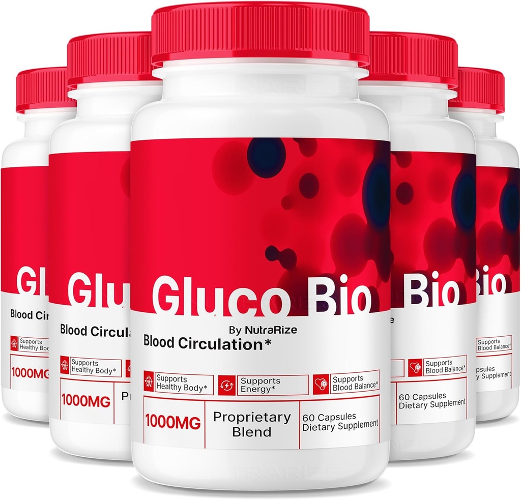 (5 Pack) GlucoBio Capsules, Resmi Gluco Bio Blood Support Supplement, All Natural Formula to Support General Health and Wellness, Premium Vitamin Pills, GlucoBio İncelemeleri (300 Capsules)