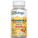 SOLARAY Vitamin B-12 1000mcg Folic Acid | Natural Cherry Flavor | Sağlıklı Enerji Desteği | 90CT