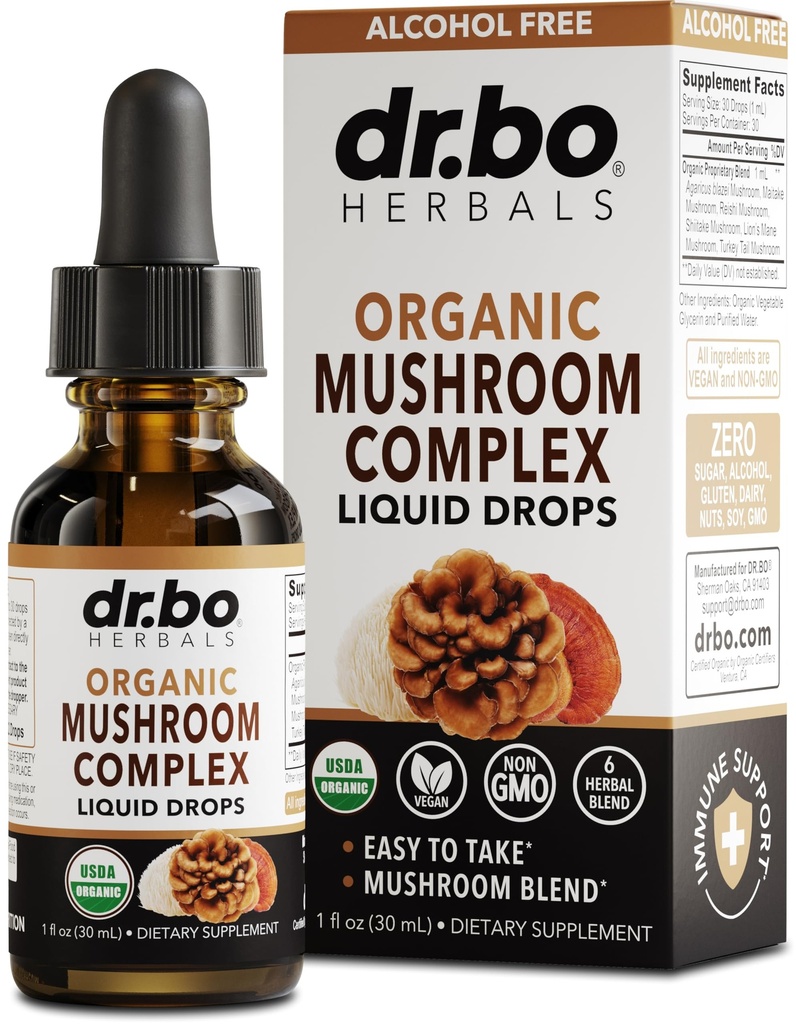 Organik Lions Mane Mushroom Kompleksi - Oda Tamamı Focus, Fog, Brain Health Supplements - Vegan, Herbal Organic Lion's Mane Mushrooms, Reishi, Türkiye Tail Extract 1oz