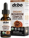 Organik Lions Mane Mushroom Kompleksi - Oda Tamamı Focus, Fog, Brain Health Supplements - Vegan, Herbal Organic Lion's Mane Mushrooms, Reishi, Türkiye Tail Extract 1oz