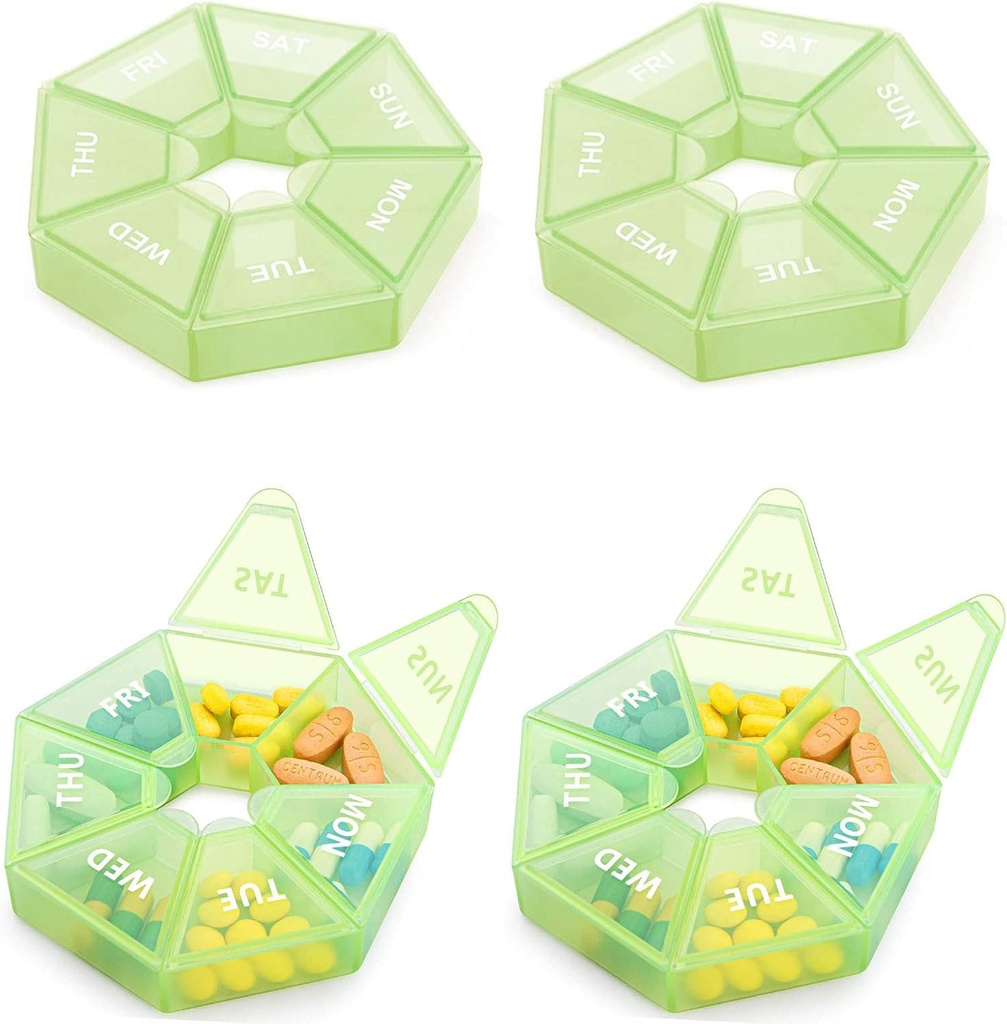 Haftalık Pill Organizer Büyük 7 Gün Pill Box Organizer Günlük Tıp Vakasını Vitamin Balık Yağı Pills Supplements Arthritis Friendly