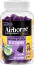 Airborne Kids Elderberry + çinko & Vitamin C Gummies, Çocuklar Güçlü Antioksis VIT D & E - 50 Gummies, Elderberry Flavor