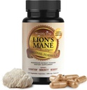Lions Mane Mushroom Cognition Capsules - 120 Kont | Organik, Gluten Free, Alpha Brain Supplement for Yetişkinler | Brain Vitamins & Focus Nootropic | Made in USA