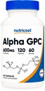 Nutricost Alpha GPC 600 mg, 120 Vegetarian Capsules - Non-GMO ve Gluten Free, 300 mg Per Capsule