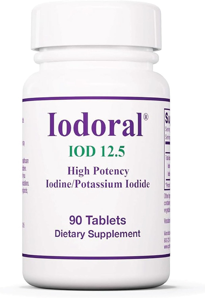 Optimox Iodoral 12.5 mg Supplement - Iodine Supplement, Yourroid Support for Women and Men, Lugol Çözüm Pills, Piyal Iodide Tabletleri, Daily Mineral Kompleksi - 90 Count